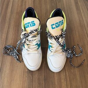 Men’s 7/womens 8.5 Jus Don Converse high-top trainers with zebra print laces